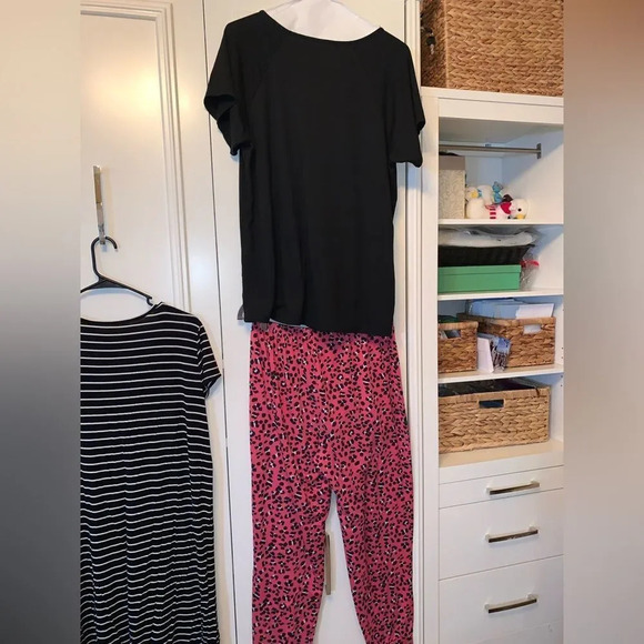Stay Cool Pink/Black Pajama Jogger Set 3X‎ - Picture 4 of 6